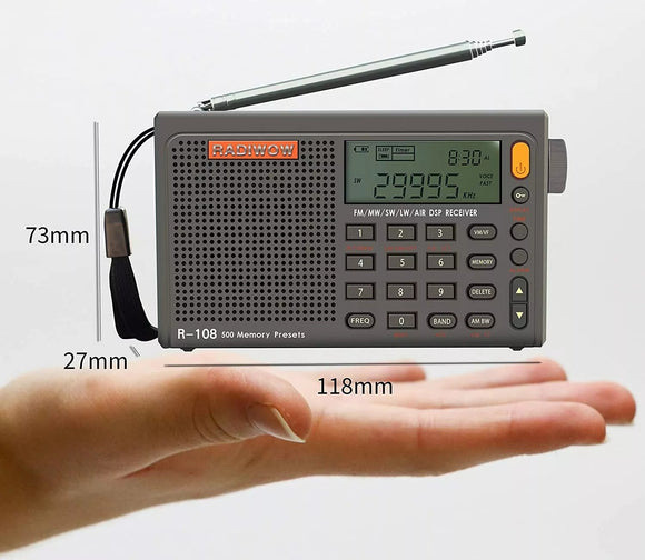 RADIWOW R-108 Portable FM SW Full Band Digital Radio with Ham Radio NO BOX